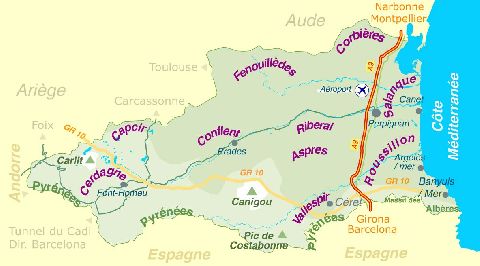 Les regions du 66 (dixit cg66.fr) - Athanal - biking66.com